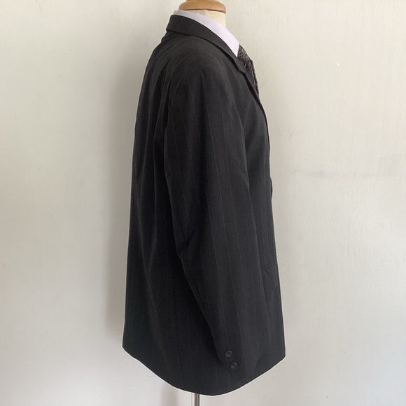 Vintage Brooks Brothers charcoal grey pinstripe 3 button wool suitcoat 44Reg EUC - Picture 2 of 13
